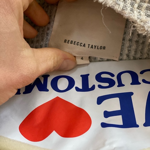 Rebecca Taylor jacket with grey/silver metallic threading tweed jacket - Picture 2 of 2